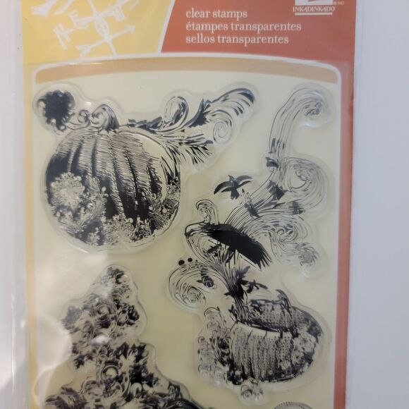 Inkadinkado CREEPY LANE PUMPKINS #60-30185 Clear Cling Stamps Set of 5 NEW - Picture 4 of 6